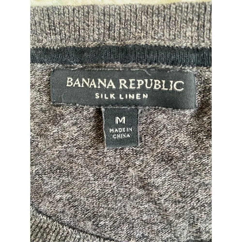 Banana Republic GUC Mens Light Sweater Luxury Silk Linen Blend Academia Normcore